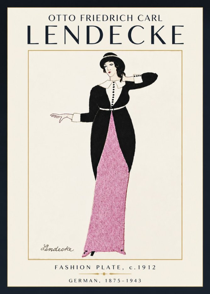 Otto Friedrich Carl Lendecke Fashion Plate II No5 - Plakat
