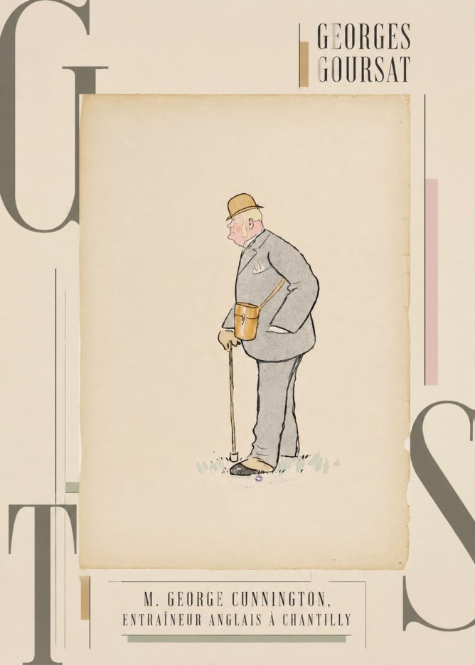 Georges Goursat M. George Cunnington, Entraîneur Anglais À Chantilly No3 - Plakat