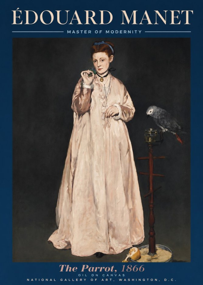Édouard Manet The Parrot No3 - Plakat