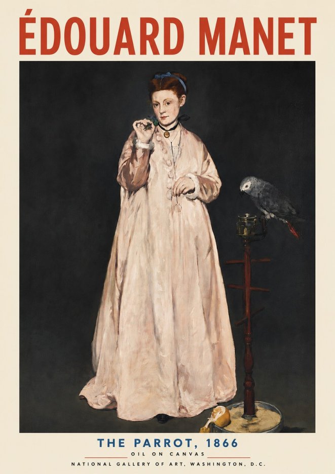 Édouard Manet The Parrot No4 - Plakat