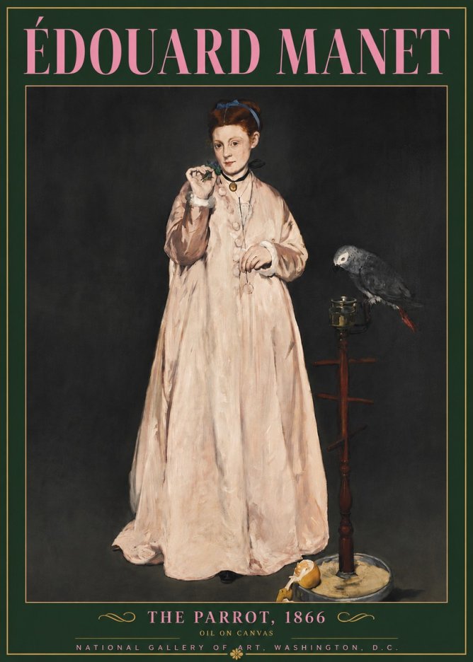 Édouard Manet The Parrot No5 - Plakat