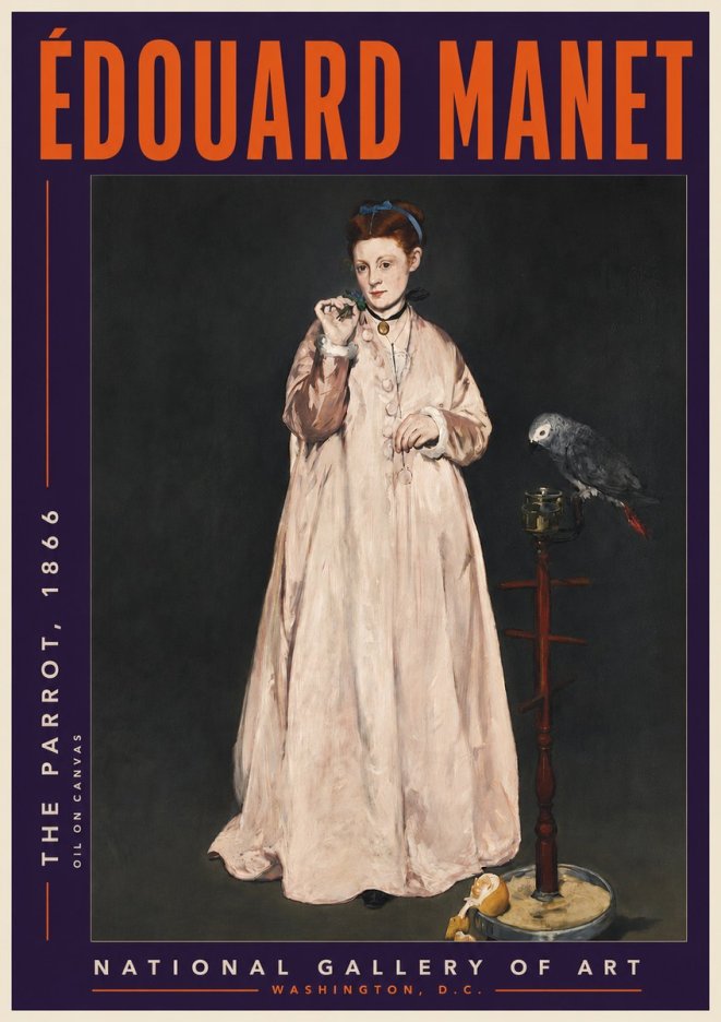 Édouard Manet The Parrot No6 - Plakat