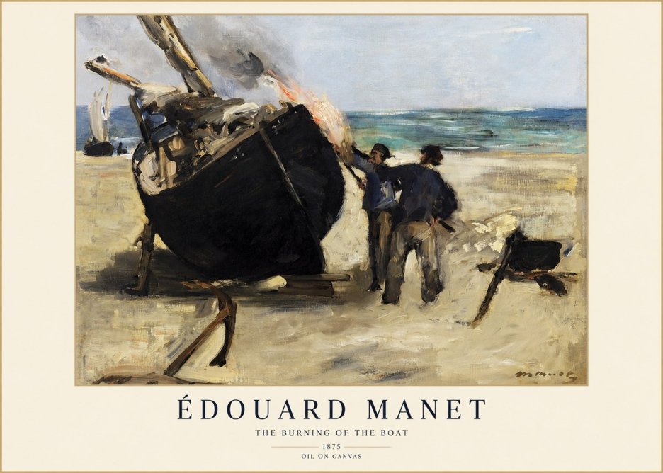 Édouard Manet The Burning of the Boat No1 - Plakat