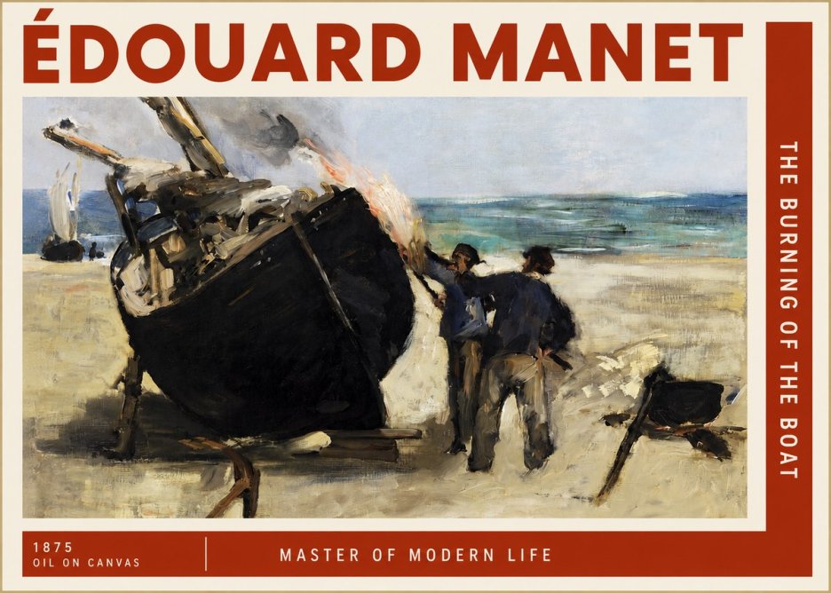 Édouard Manet The Burning of the Boat No2 - Plakat