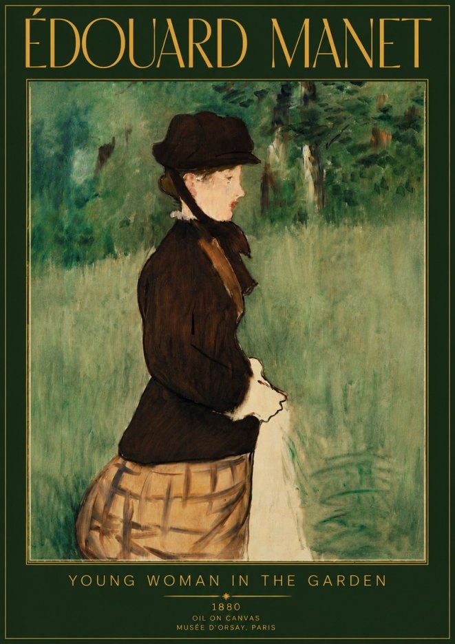 Édouard Manet Young Woman in the Garden No5 - Plakat