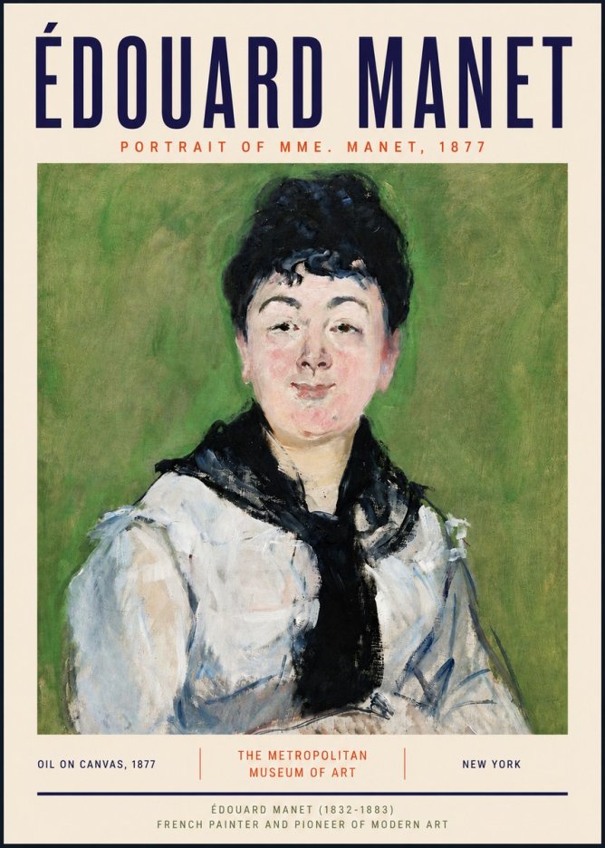 Édouard Manet Portrait of Mme. Manet No4 - Plakat