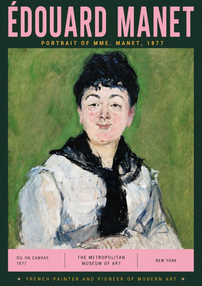 Édouard Manet Portrait of Mme. Manet No5 - Plakat