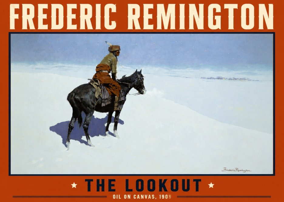 Frederic Remington The Lookout No5 - Plakat