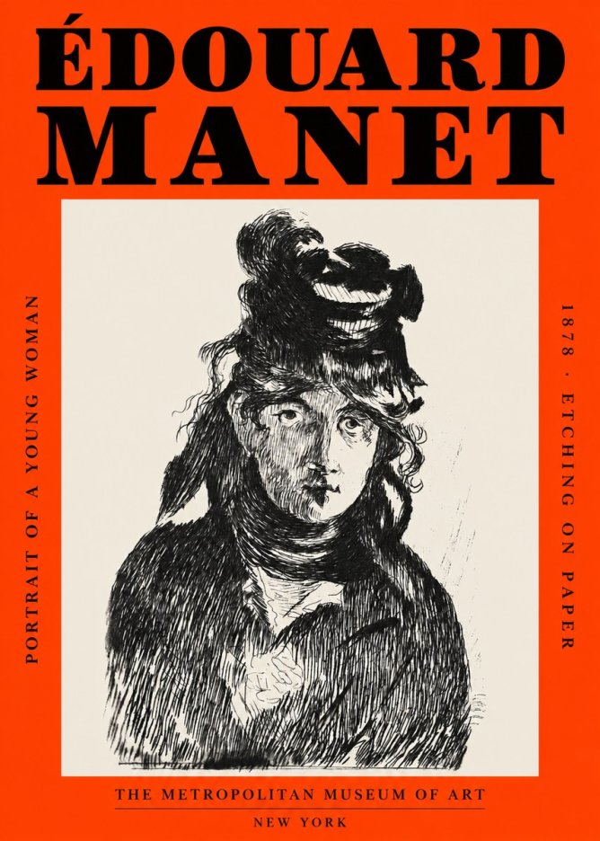Édouard Manet Portrait of a Young Woman I No2 - Plakat