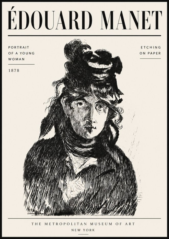 Édouard Manet Portrait of a Young Woman I No6 - Plakat