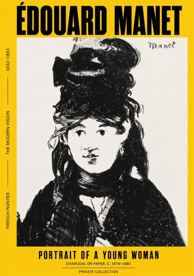 Édouard Manet Portrait of a Young Woman II No2 - Plakat