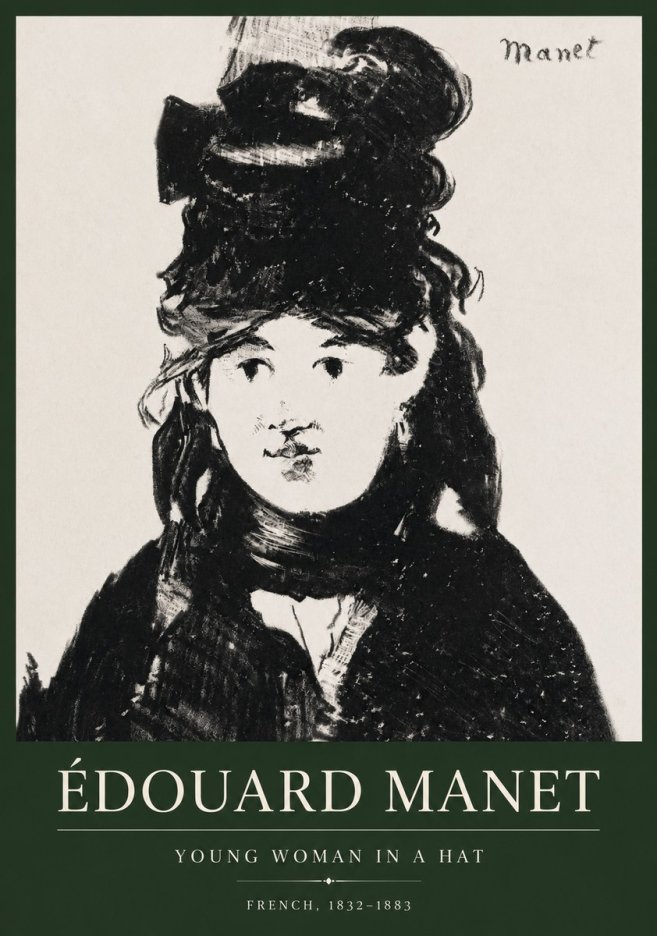 Édouard Manet Portrait of a Young Woman II No5 - Plakat