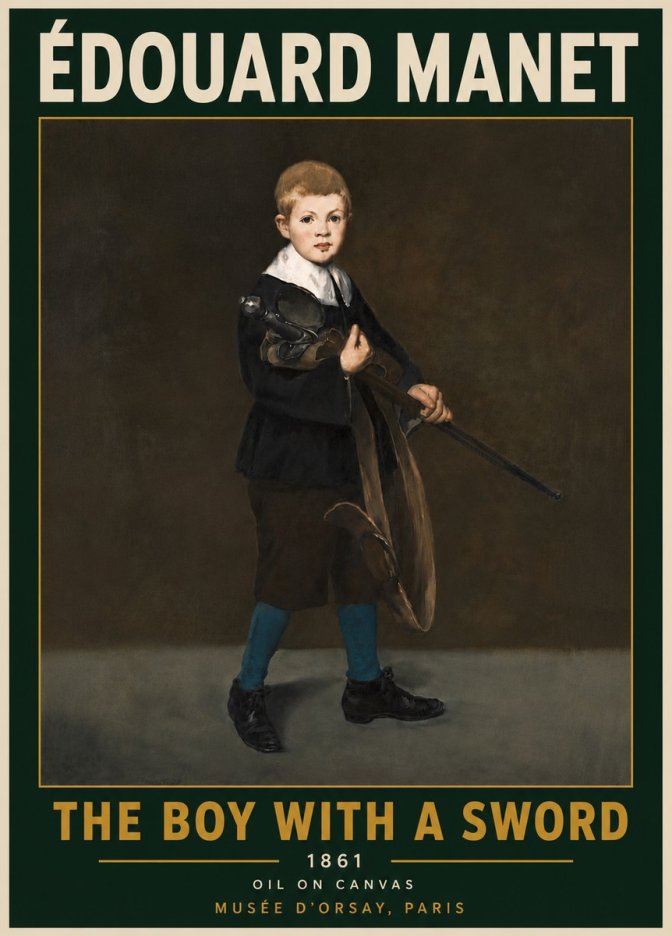 Édouard Manet The Boy with a Sword No6 - Plakat