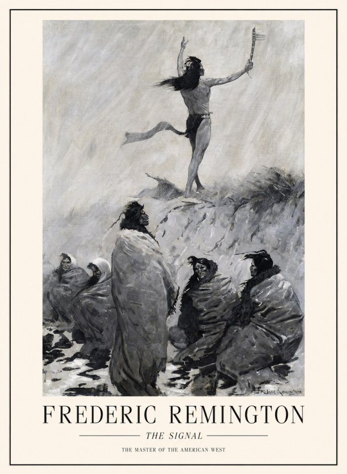 Frederic Remington The Signal No3 - Plakat