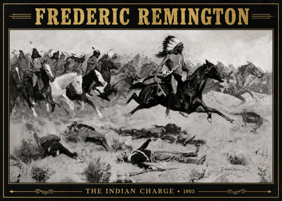Frederic Remington The Indian Charge No5 - Plakat