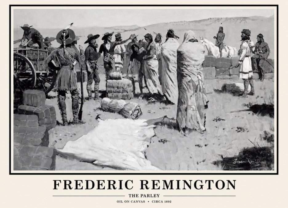 Frederic Remington The Parley No1 - Plakat