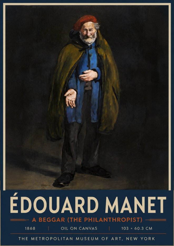 Édouard Manet A Beggar (the Philanthropist) No5 - Plakat
