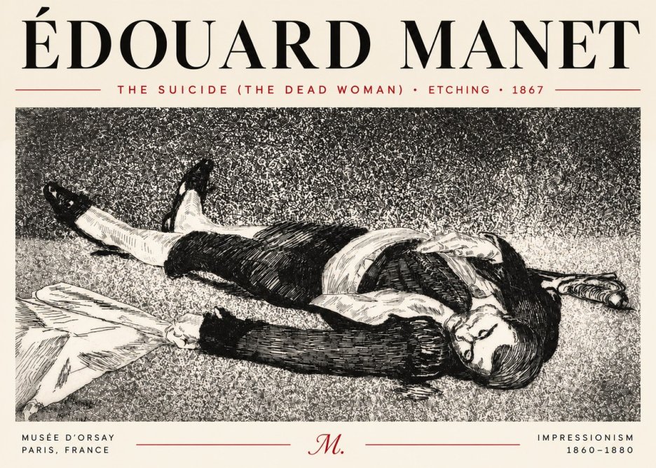 Édouard Manet The Suicide (the Dead Woman) No4 - Plakat