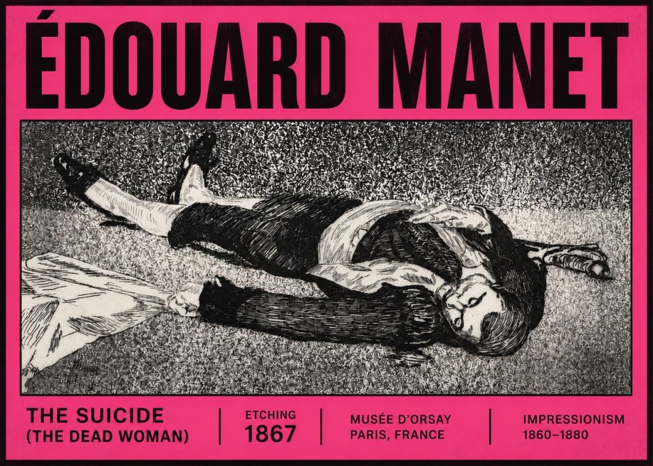 Édouard Manet The Suicide (the Dead Woman) No5 - Plakat