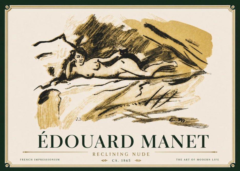 Édouard Manet Reclining Nude No5 - Plakat