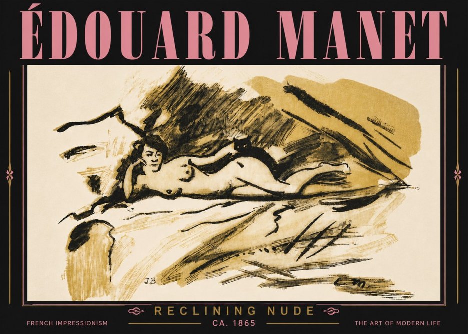 Édouard Manet Reclining Nude No6 - Plakat