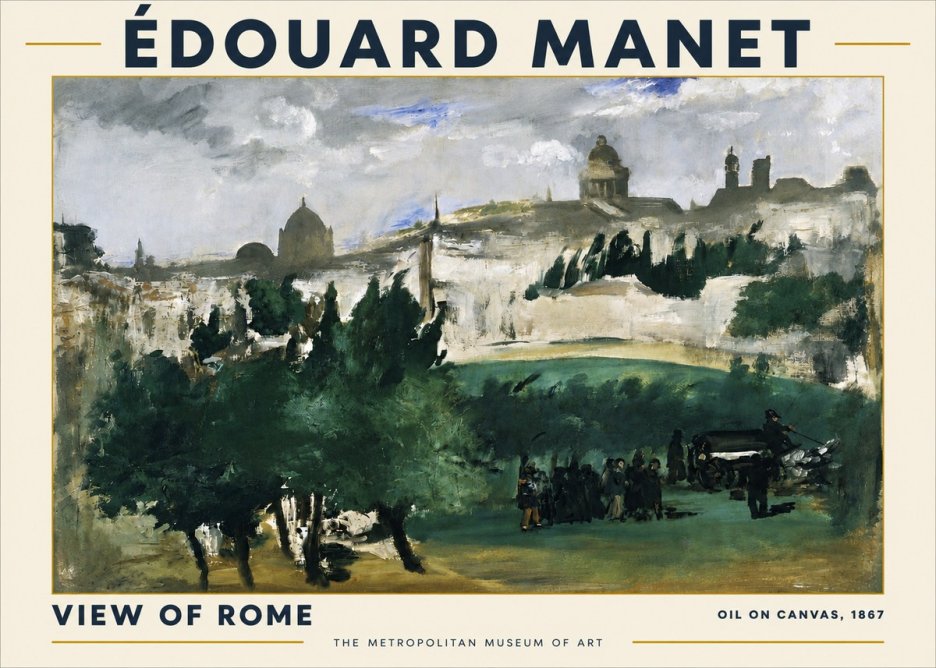 Édouard Manet View of Rome No4 - Plakat