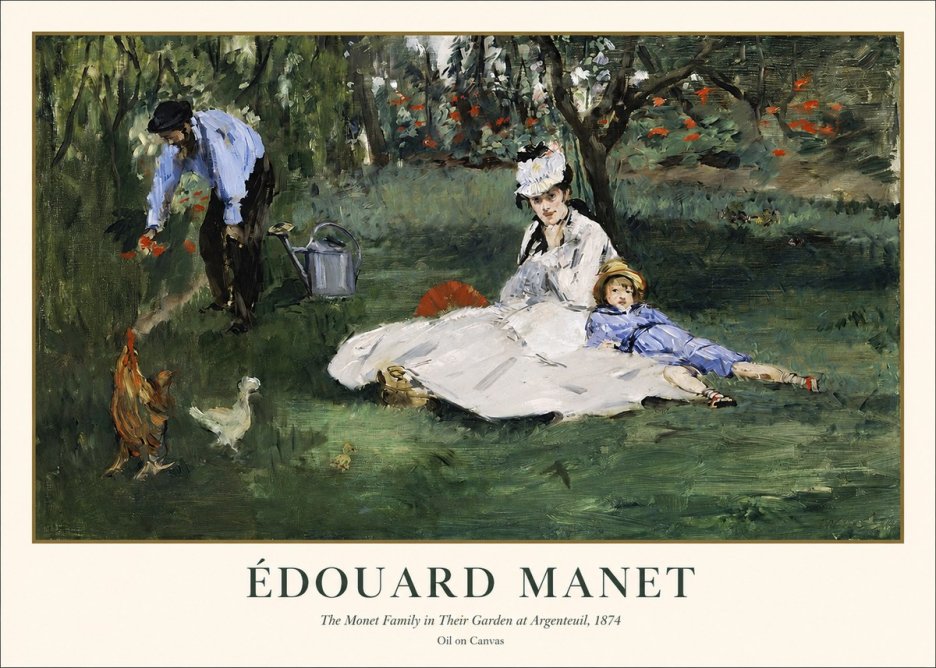 Édouard Manet The Monet Family in Their Garden at Argenteuil, 1874 No1 - Plakat