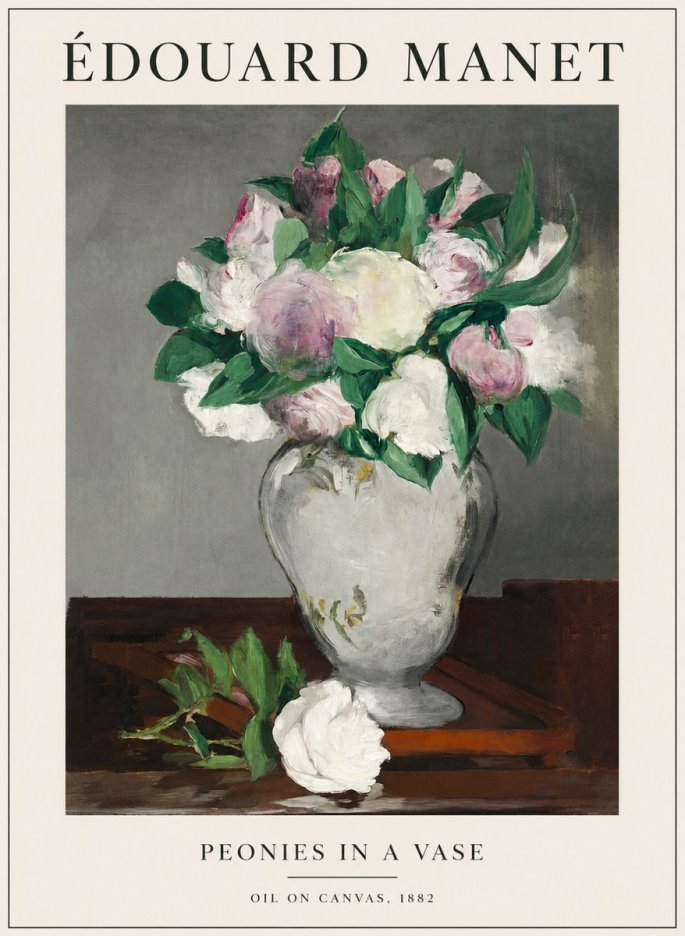 Édouard Manet Peonies in a Vase No1 - Plakat