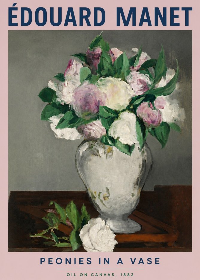 Édouard Manet Peonies in a Vase No3 - Plakat