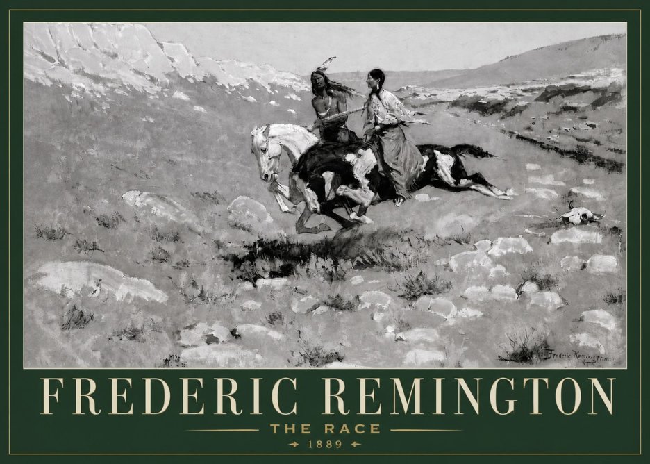 Frederic Remington The Race II No3 - Plakat