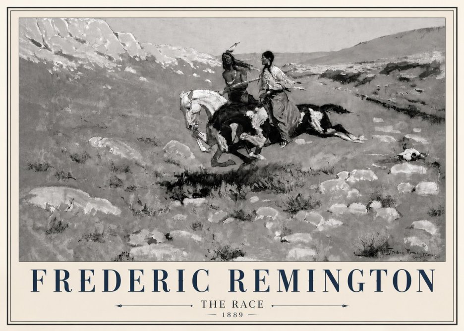 Frederic Remington The Race II No6 - Plakat