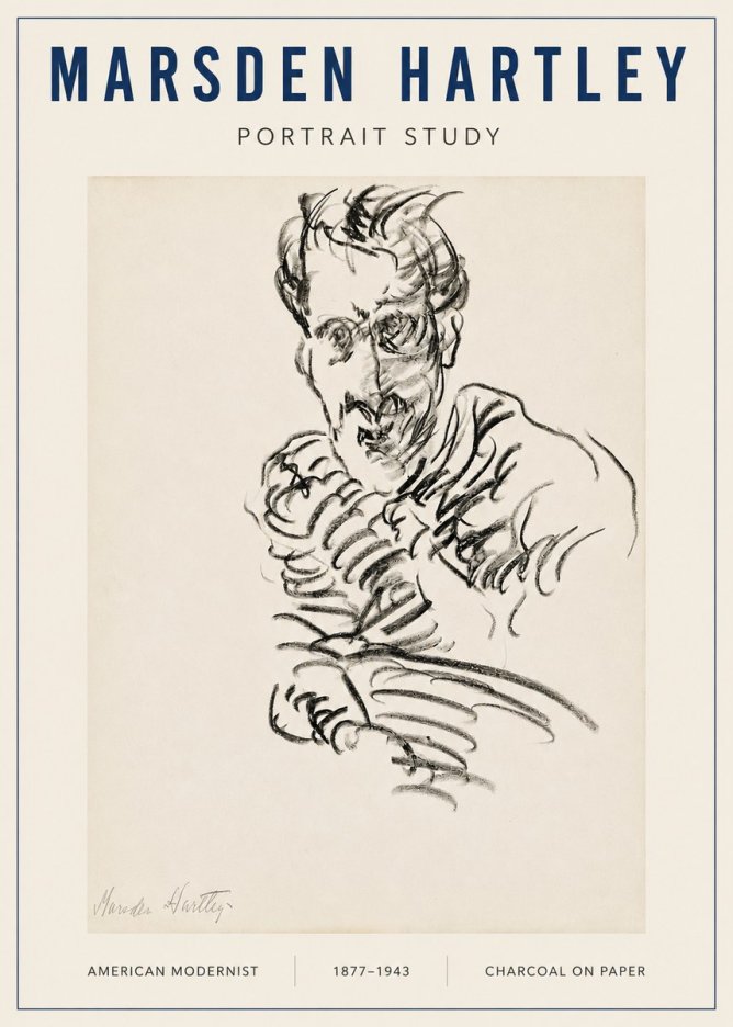Marsden Hartley Portrait Study No3 - Plakat