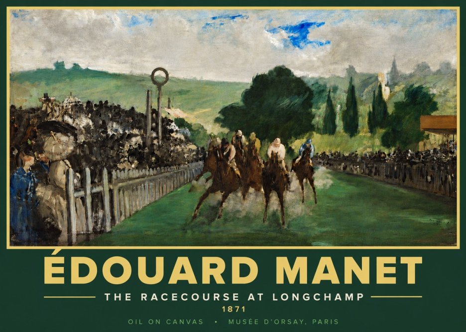 Édouard Manet The Racecourse at Longchamp No5 - Plakat