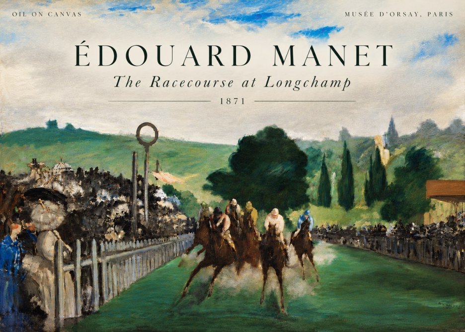 Édouard Manet The Racecourse at Longchamp No6 - Plakat