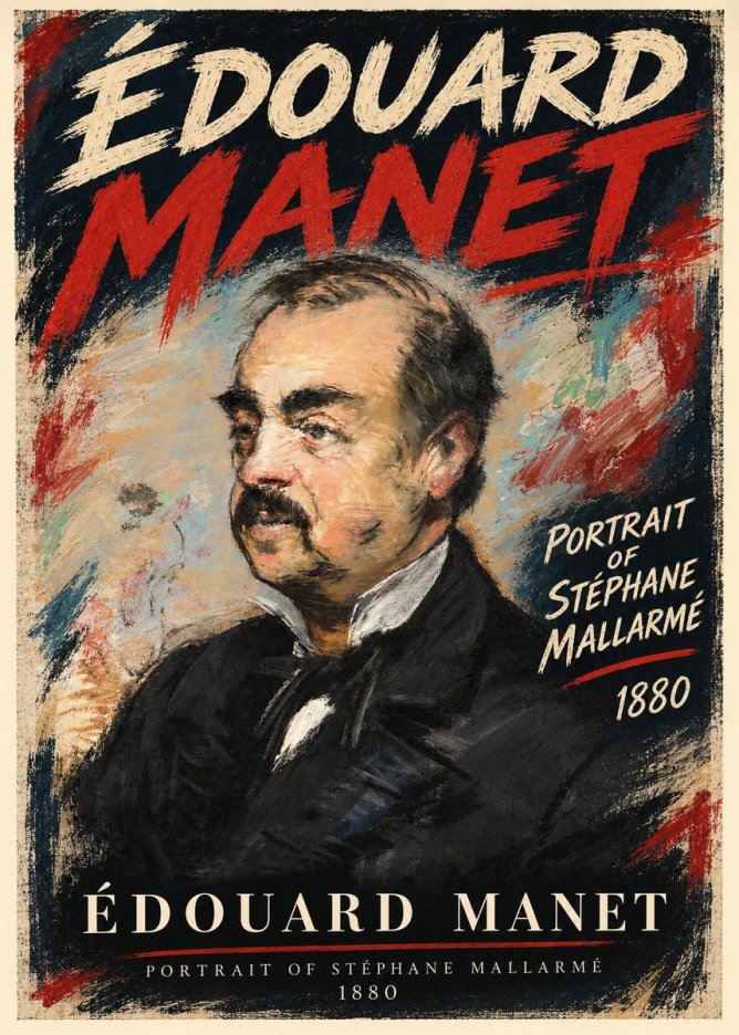 Édouard Manet Portrait of Stéphane Mallarmé I No3 - Plakat