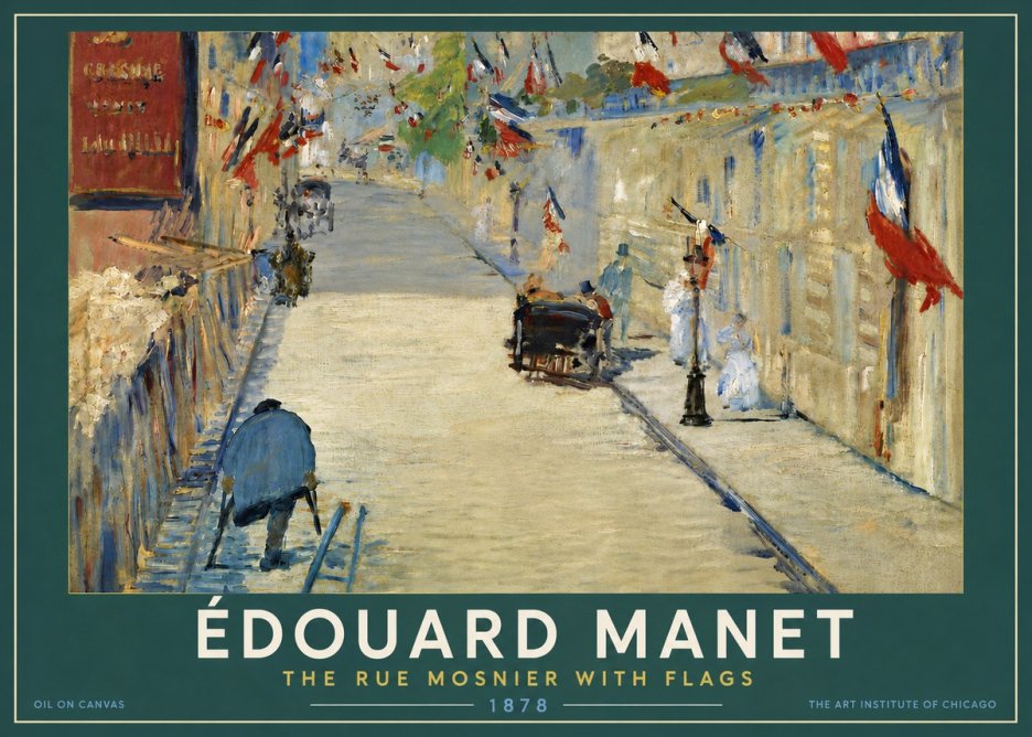 Édouard Manet The Rue Mosnier with Flags No5 - Plakat