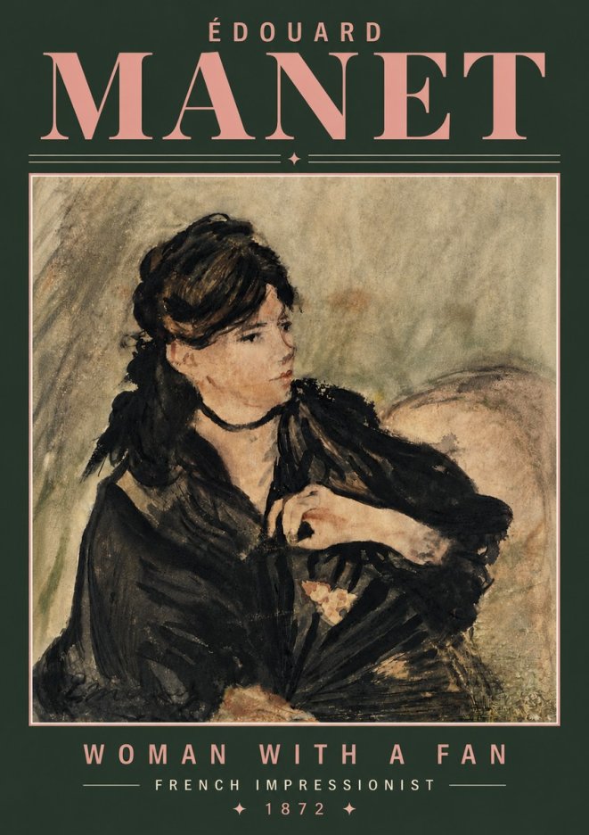 Édouard Manet Woman with a Fan No6 - Plakat
