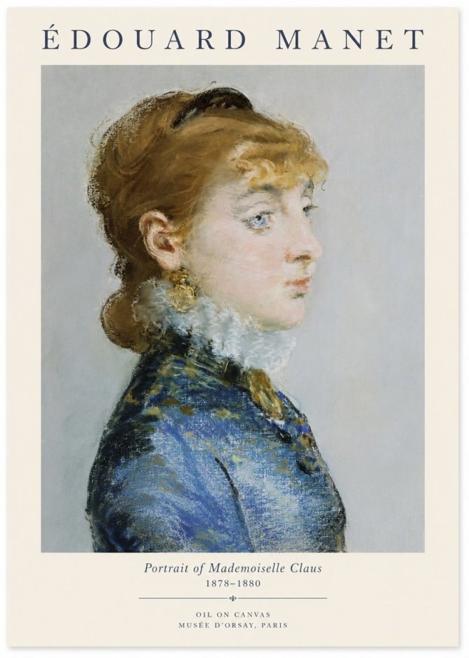 Édouard Manet Portrait of Mademoiselle Claus No1 - Plakat