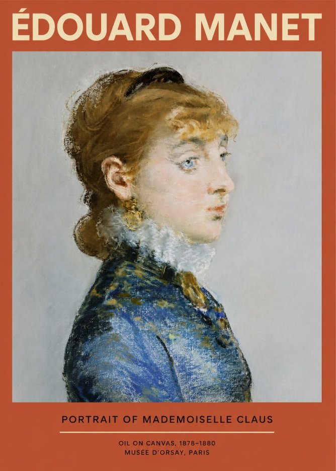 Édouard Manet Portrait of Mademoiselle Claus No2 - Plakat