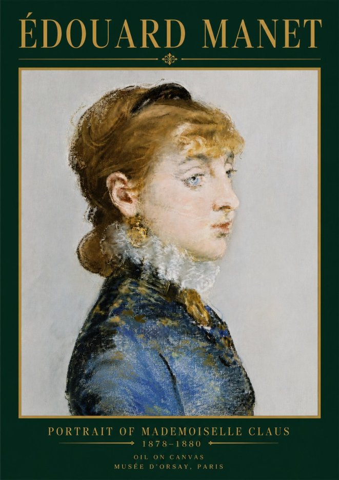 Édouard Manet Portrait of Mademoiselle Claus No5 - Plakat