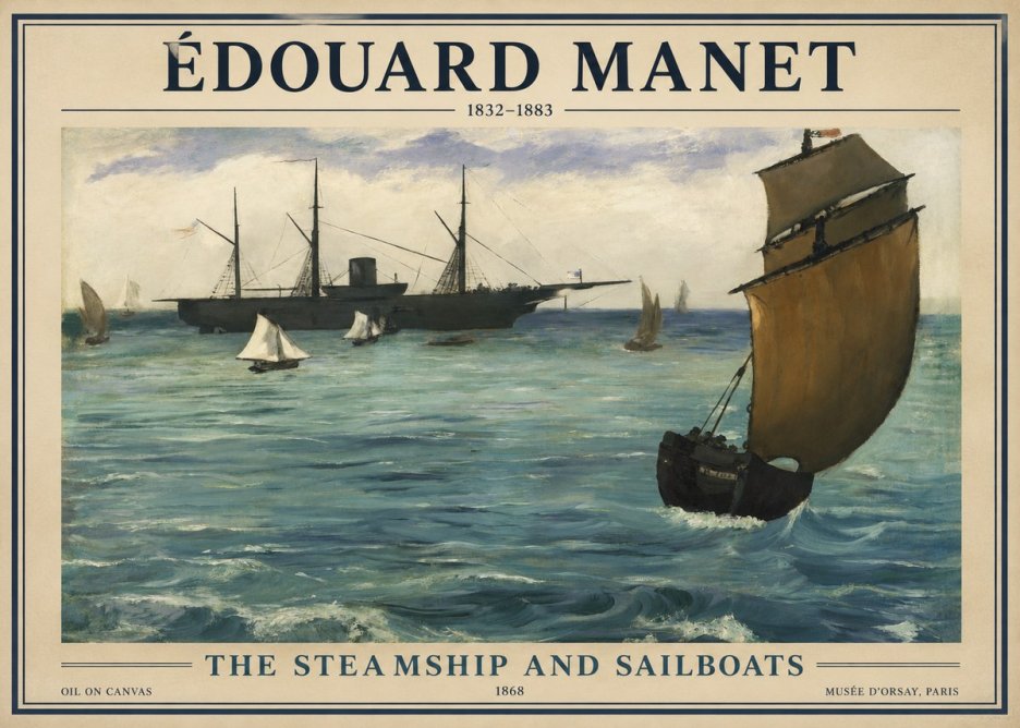 Édouard Manet At Sea No2 - Plakat