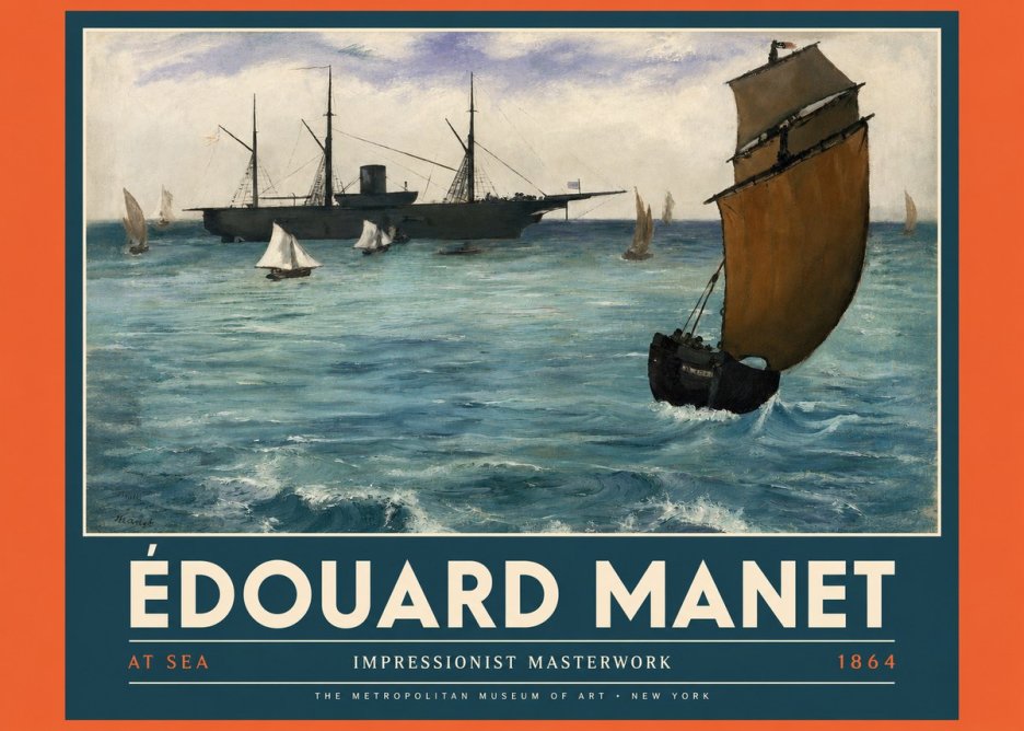 Édouard Manet At Sea No4 - Plakat