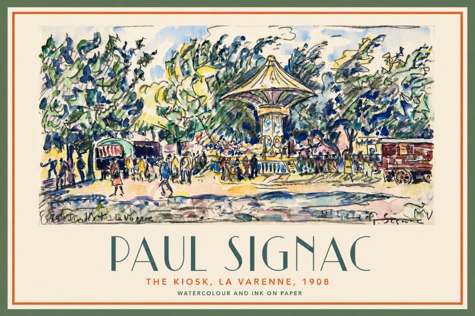 Signac The Kiosk, La Varenne, 1908 No2 - Plakat