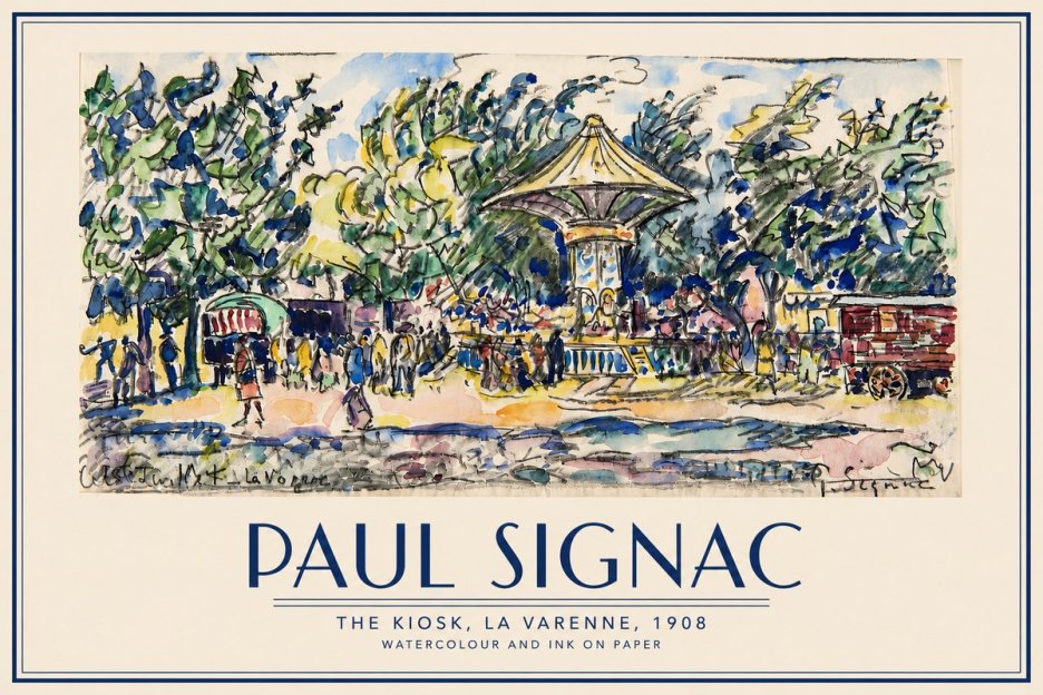 Signac The Kiosk, La Varenne, 1908 No3 - Plakat