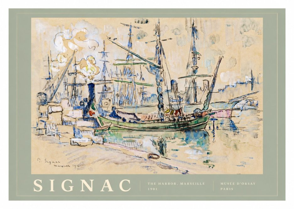 Signac The Harbor, Marseille No5 - Plakat