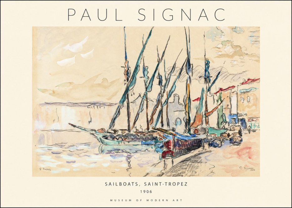 Signac Sailboats, Saint-tropez No1 - Plakat
