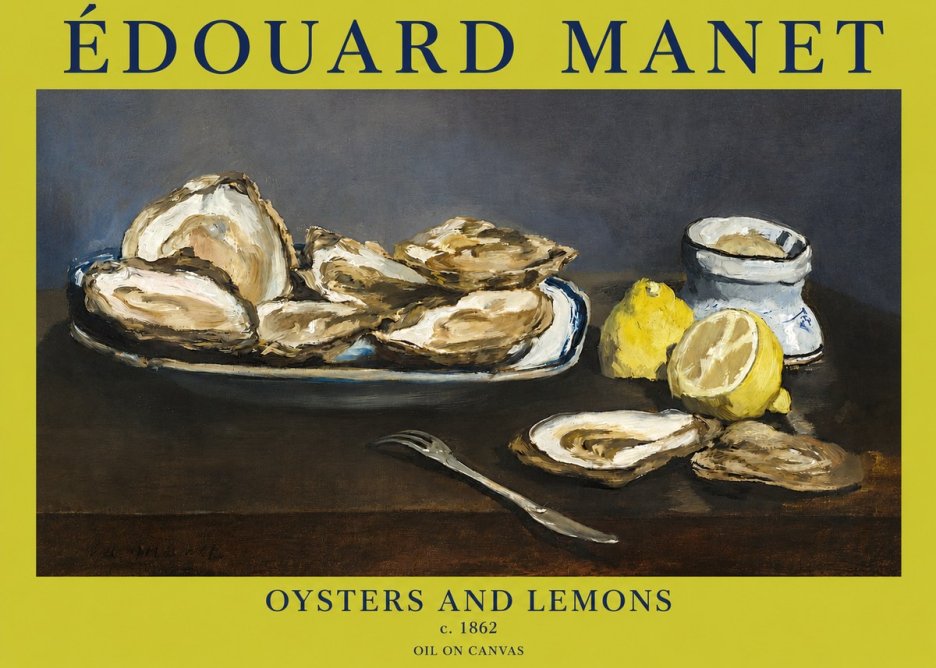 Édouard Manet Oysters and Lemons No4 - Plakat