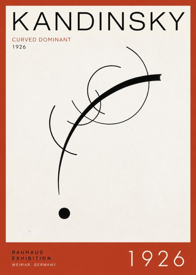 Kandinsky Curved Dominant No3 - Plakat