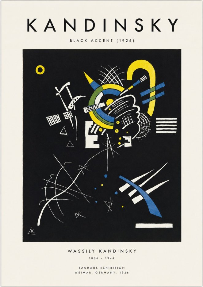 Kandinsky Black Accent (1926) No1 - Plakat