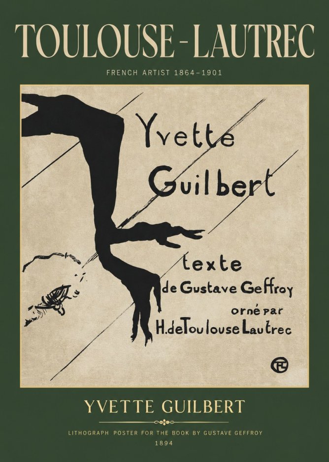 Toulouse-Lautrec Yvette Guilbert No2 - Plakat